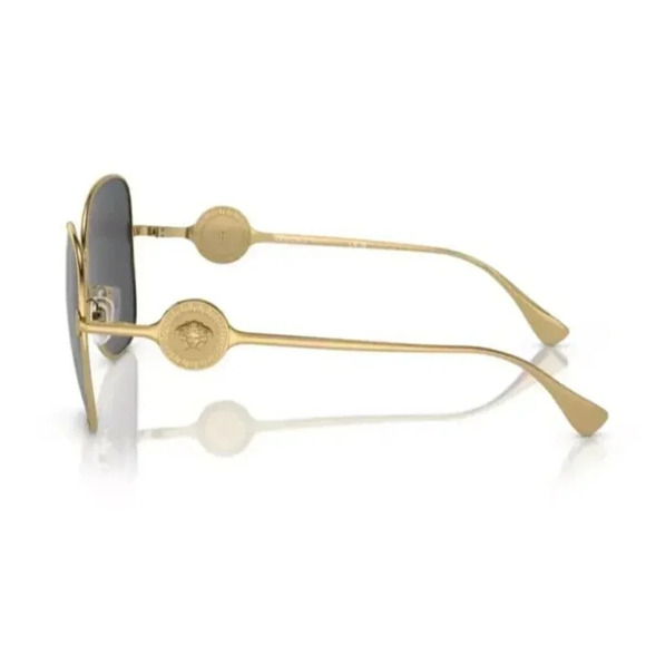 Versace VE2256 100287 60 Gold/ Dark Grey Women's Sunglasses - Picture 3 of 4
